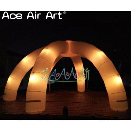 7m diameter inflatable led spider tent lighting gathering place marquee for party and garage display