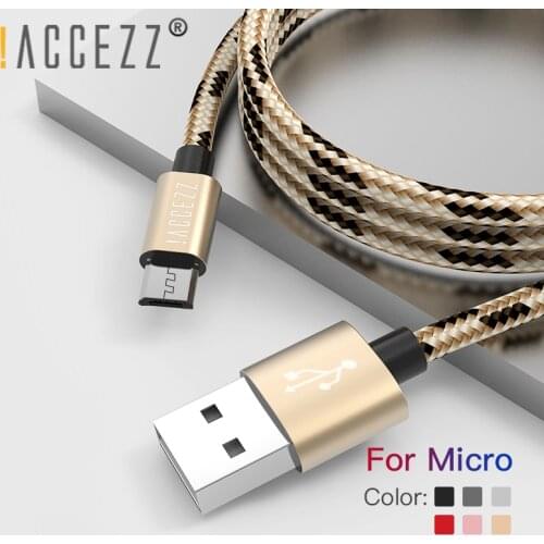 !ACCEZZ Nylon USB Charging Sync Cable Micro For Samsung Galaxy S7 S6 For Huawei For Xiaomi Redmi Android Phone Fast Charger Cord