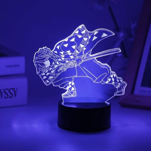 Anime Demon Slayer Night Light Kimetsu No Yaiba Lamp For Kids Room Decor Only Sell Character Acrylic Board Send Random Stickers