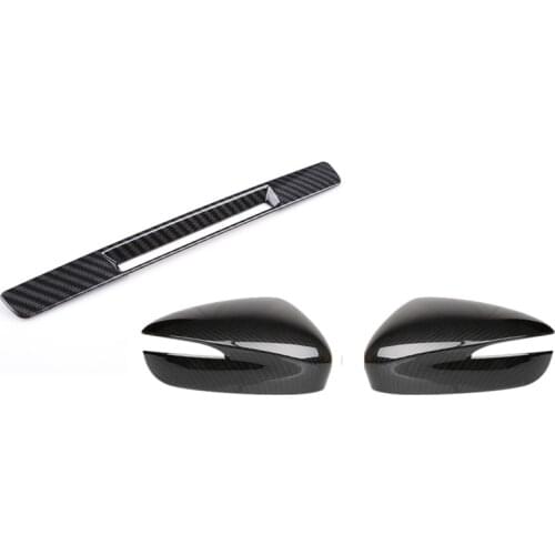 3 Pcs Carbon Fibre Car Accessories, for Mazda CX3 2016 2017 CX-3: 1 Pair Rearview Mirror Trim Cover & 1 Pcs Center Console Liqui