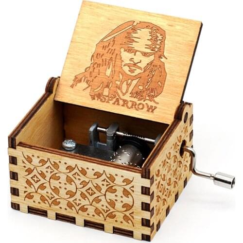 Free Shipping Wooden Music Box Mechanism A Bela E A Fera Jack Sparrow Boyfriend Gift Castle In The Sky Belle En Het Beest