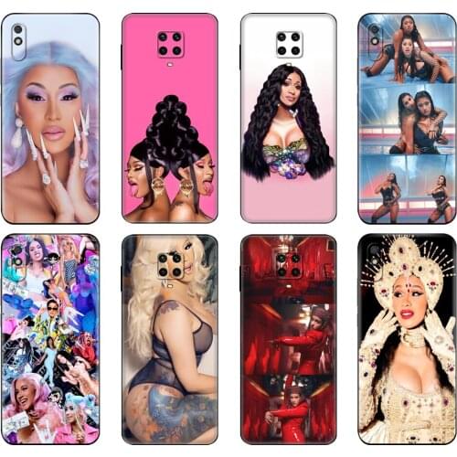 Black tpu Case For Xiaomi Redmi 7A 8 8A 9 9A 9C Case Redmi Note 8T 8 Pro T Note 9 9S 9 Pro Case Rapper pop Cardi B Rap