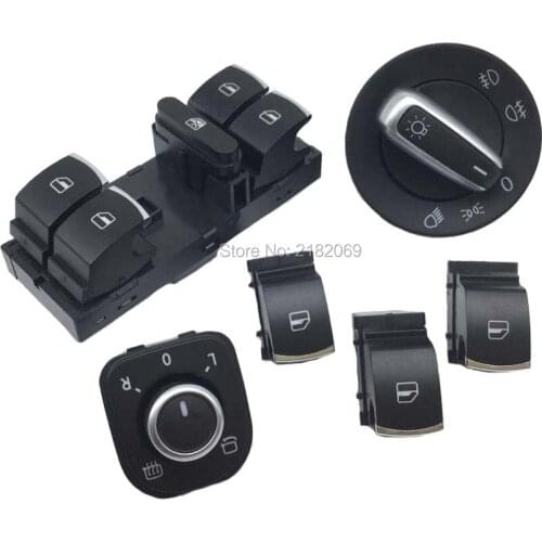 Chrome head light Window Switch For VW Jetta Golf MK5 MK6 Passat B6 Tiguan CC 5ND 941 431A,5ND959857,5ND959855,5ND 959 565A