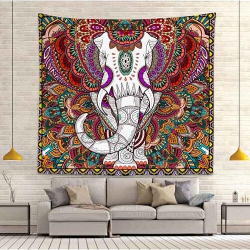 Indian Bohemian Elephant Tapestry Hippie Meditation Wall Hanging Tapestries for Living Room Bedroom Home Dorm Decor