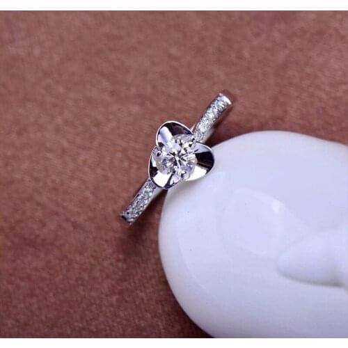 Natural Diamond 18K Gold Pure Gold Rings AU 750 Gold Solid Beautiful Upscale Trendy Classic Fine Jewelry Women Hot Sell New 2020