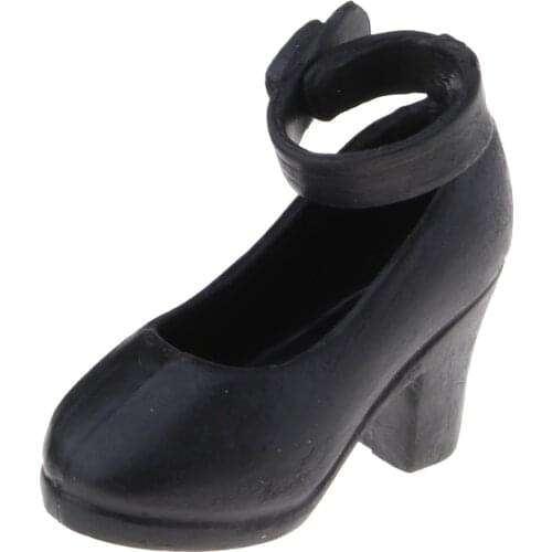 Mini Black Doll Shoes High-heeled Shoes 1/6 Dolls Clothing Accessory