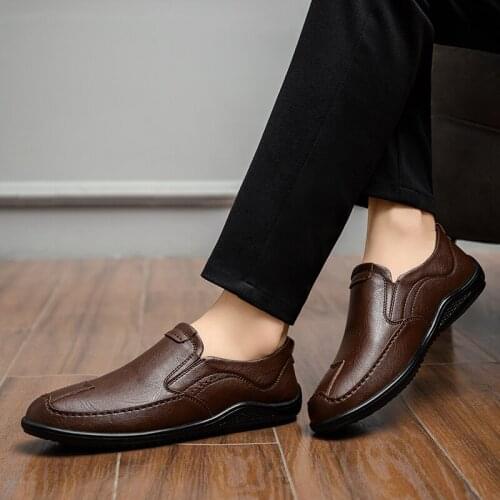 2021 Summer Autumn Fashion Genuine Leather Casual Comfortable Loafers Men Moccasins Breathable Slip on Driving Loafers