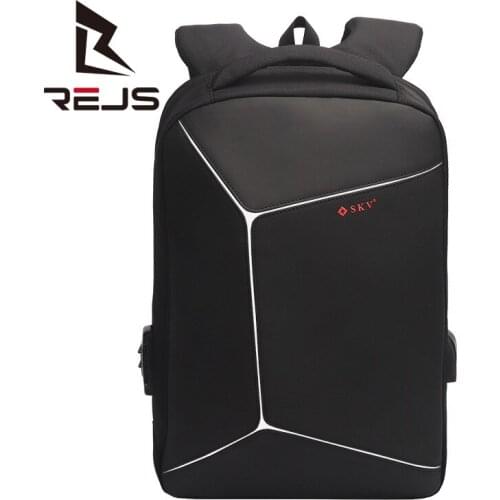 REJS LANGT Anti-Theft Backpack Men Waterproof Travel Backpacks with Charging Business Bag Fit 15.6 Inch Laptop Mochila Zaino