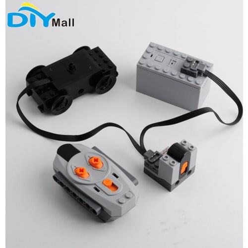 4PCS DIY Train Motor Set IR Controller Receiver AAA Battery Case compatible with lego Power Functions MOC Parts