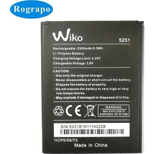 New 2500mAh Wiko 5251 Replacement Battery For Wiko Pulp 3G 4G 5251 / WIKO 3913 Lenny 4 Plus 4+ Phone Batteries