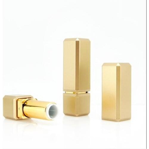 Wholesale 12.1mm Empty Lipstick Bottles Lipblam Package DIY Square Gold Lipstick Containers Package Lipgloss Makeup Packing