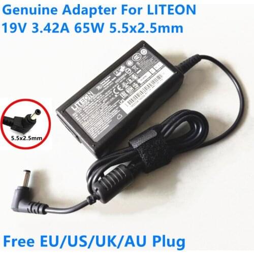 Genuine 19V 3.42A 65W 5.5x2.5mm LITEON PA-1650-90 PA-1650-02 AC Adapter For ASUS X54H X54C A45VS A52 Laptop Power Supply Charger