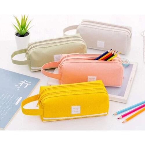 Colorful Large Capacity Pencil Cases Bags Creative Korea Fabric Pen Box Pouch Case School Office Stationary Supplies