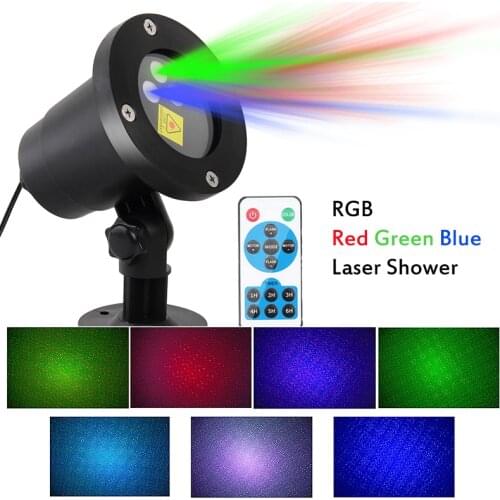 RGB Moving Sky Star Christmas Laser Light Remote Projector Garden Lawn Light Outdoor Waterproof Xmas Tree Decorative Shower Ligh