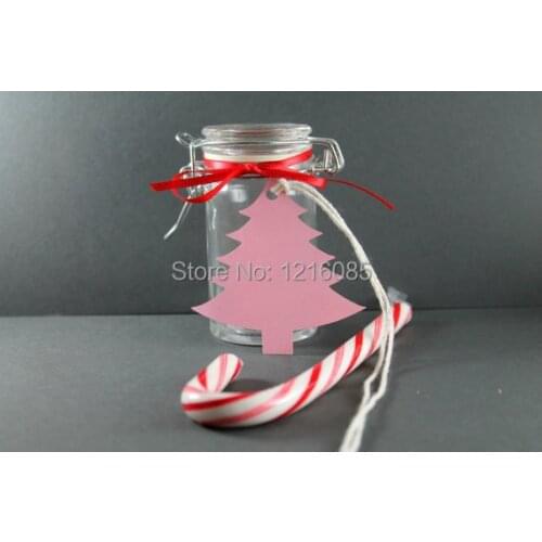 Pink Christmas Tree Tag, Set of 10 Xmas Tags, Christmas Present Gift Tag, Wish Tree