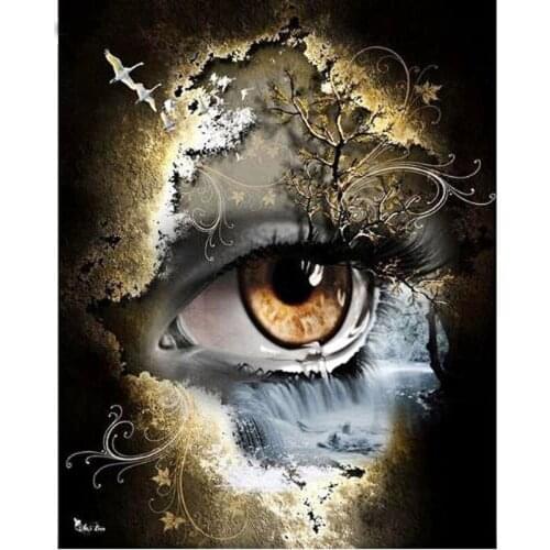 DIY Diamond Art Painting Eye Full Drill Round Diamond Embroidery Picture Rhinestone Diamond Mosaic Cartoon Home Decor