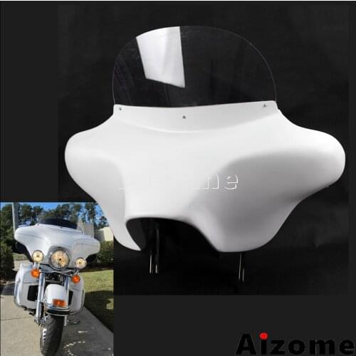Detachable Batwing Fairing Motorcycle Front Light Mask w/Windshield for Harley Touring Road King FLHR FLHRS FLHRI FLHRC 1994-13