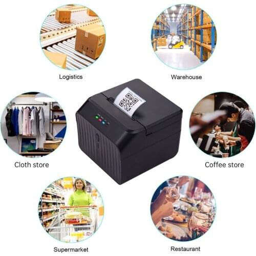For Android IOS Windows OS Desktop Store Thermal Printer For Printing Tickets Receipts Label Printer USB Bluetooth Connect
