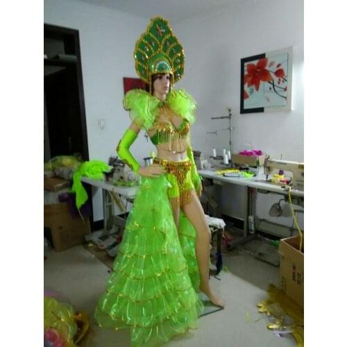 Party event carnival performance wear Sexy Opening dance big swing skirt fashion modern Spanish stage dance costume