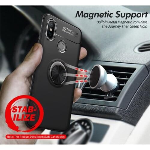 Finger Ring Protective Case For Oneplus 6 Case Soft Silicone Shockproof Back Cover For One plus 6 1+6 Oneplus6 Case Luxury Skin