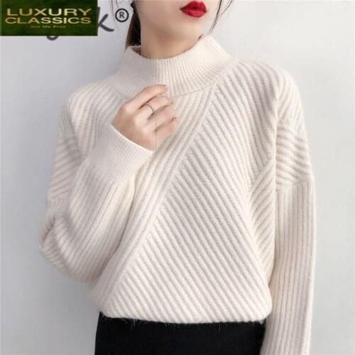 Womens Winter Turtleneck Pullover Sweater 2021 Korean Pull Femme Casual Knitted Top Fashion Sweater Women Clothes LW1102