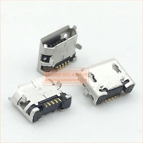 100pcs Micro USB Connector 5pin Pin pitch 6.4mm Female For Mobile Phone USB tail plug