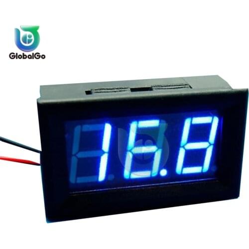 2 Wire 0.56" LED Digital Voltmeter Voltage Meter Car Motorcycle Volt Tester Detector DC 5V-120V DC4.5V-30V Red Green Blue
