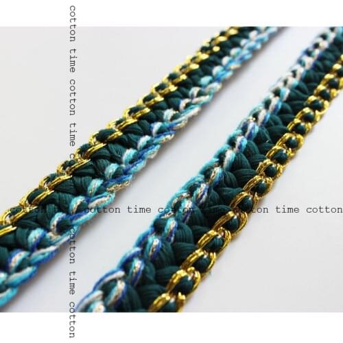 4 yards Tweed Webbing golden mixed ribbon fabric Trimming in vintage style accessory for bag garment free shipping