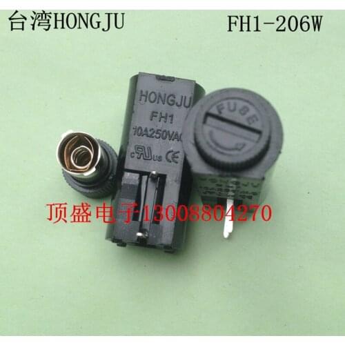 5Pcs FH1-206W 5*20MM fuseholders horizontal pin 250V10A import UL certification fuseholders