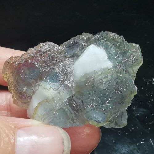 59.6gNatural green fluorite and crystal symbiotic mineral specimen healing energy home decoration QUARTZ GEM