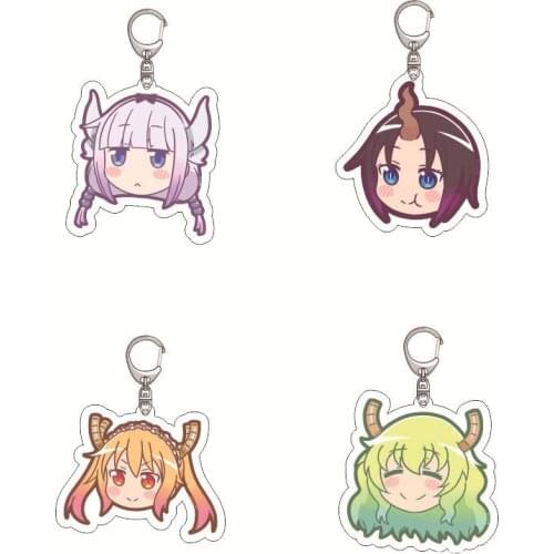 Anime Kobayashi San Chi No Maid Dragon Keychain Miss Kobayashis Dragon Maid Kanna Kamui Figures Acrylic Key Chain Holder