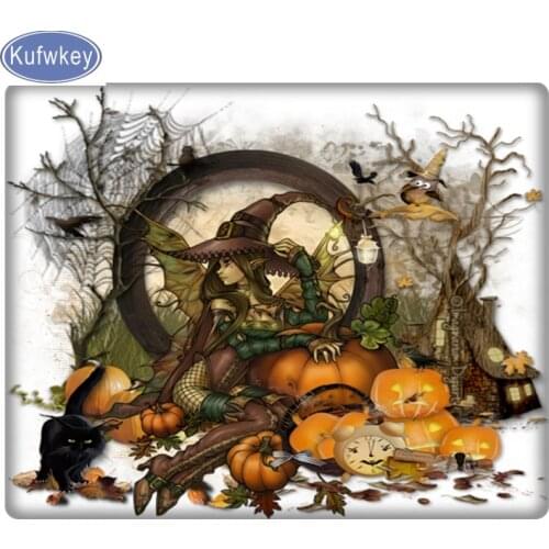 Diamond embroidery halloween cat Witch pumpkin owl diamond painting full square round mosaic diamond picture for boy gift