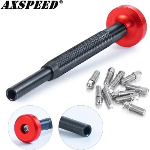 AXSPEED 10PCS Ball Head Screws with Repair Tools Kit M2X11 M2.5X11 M3X11 for 1/10 RC Model Car Buggy Truck Spare Parts