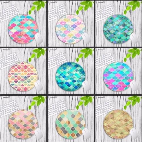 Mairuige Big Promotion Round Rubber Mousepad Rainbow Pastel Watercolor Moroccan Painting Mice Mat PC Computer Gaming Speed Mouse
