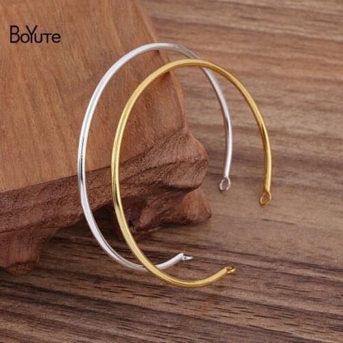 BoYuTe (50 Pieces/Lot) 65*2MM Metal Iron Bracelet with 5MM Loop DIY Jewelry Accessories Handmade Materials