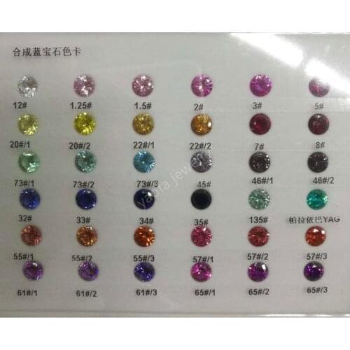 Wholesales Supplier Diverse Synthetic Blue Gems Color Cards Lab Grown Corundum Color Charts Card