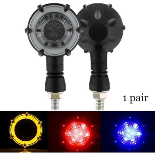LED Two-color Modification Round Motorcycle Turn Signal Signal Light Sequence Flasher Motorcycle Accessories