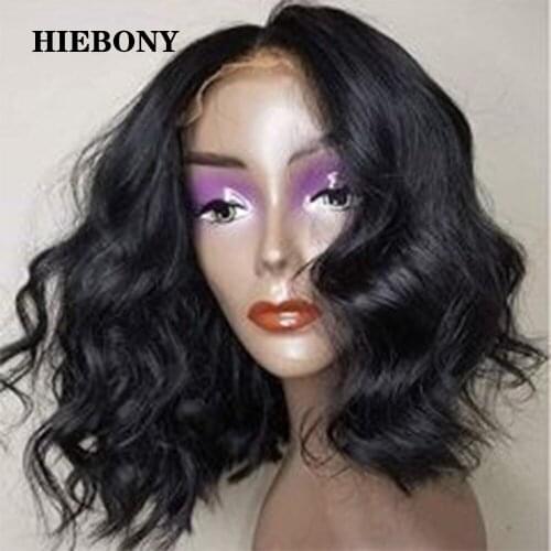 Short Wavy Bob 13x4 Lace Front Human Hair Wigs with Baby Hair 150% 13x6 Wave Bob Lace Front Wigs Bleached Knots for Black Women