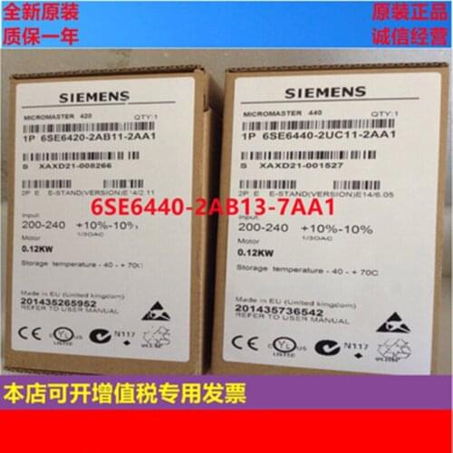 Siemens MICROMASTER MM440 converter 6SE6440-2AB13-7AA1 0.37kw 20v