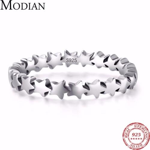 Moidan Genuine Star Real 925 sterling silver jewelry Trail Stackable Wedding Finger Stars Ring New Fashion Style For Women Rings
