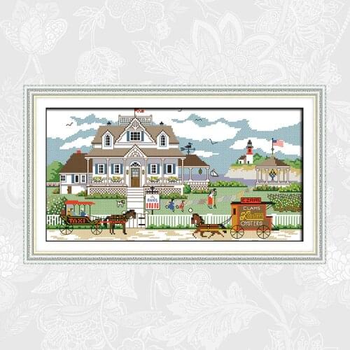 Happiness Homestead Patterns Cross Stitch Kits 11CT Printed Fabric 14CT White Canvas DMC Counted Embroidery Sets