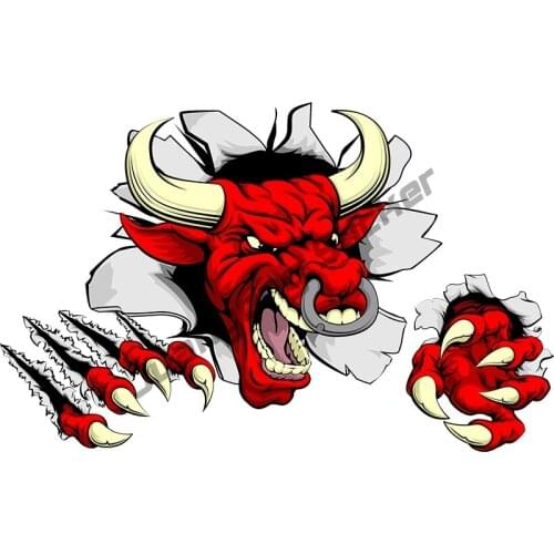 3D Cow Red of Bull Cool Racing Car Sponsor Car Sticker and Vinyl Decals Window Trunk Waterproof Sticker Decor Styling PVC13x9cm