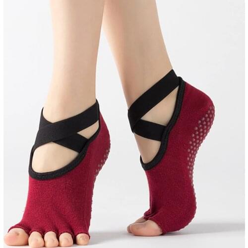 Five Toe Yoga Socks Anti-slip Bandage Yoga Socks Skin-friendly Fitness Sport Yoga Socks Breathable Soft Sporting Socks