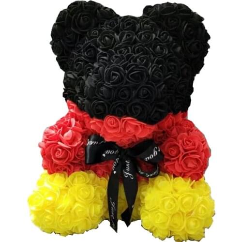 2021 New Double colors 40CM Rose Teddy Bears Handmade Rose Flower Artificial Decoration Christmas Gifts Women Valentines Gift