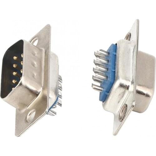 40PCs RS232 Connector DB9 Core + Female Blue Monitor Plug Socket Industrial Accessory Core Connector