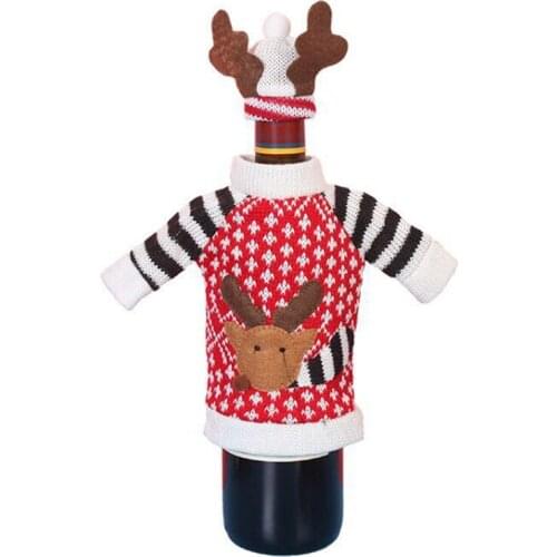 Merry Christmas Santa Wine Bottle Bag Cover Xmas Dinner Party Table Decor
