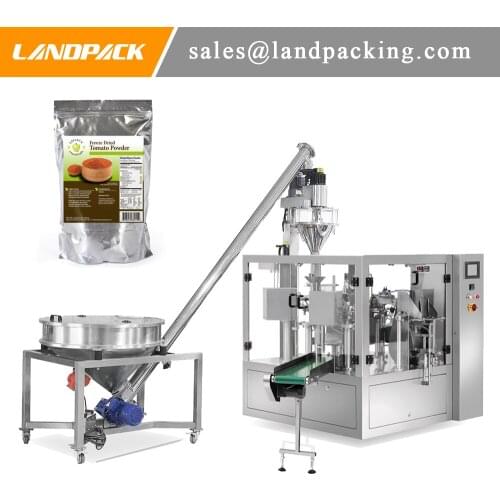 Tomato Powder Rotary Stand Up Pouch Filling Machine For Zipper Packing
