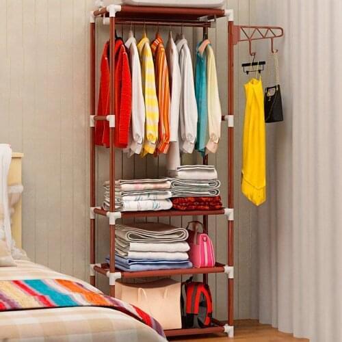 2018 clothing rack hat rack bedroom furniture Coat Rack nonwovens Stainless steel Simple Assembly can be removed Bedroom move