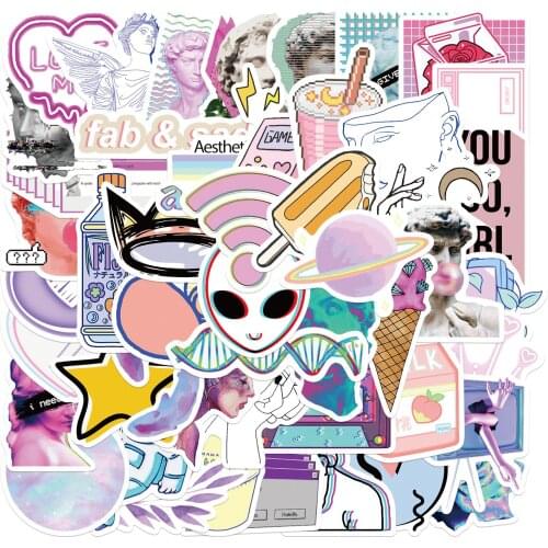 Vintage Steam Wave Hot Stamping Series Sticker DIY scrapbook base collage mobile computer diary happy plan decoration stickers