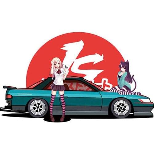 Funny for ILLEGALSTREET X ANIME Window Fine Decal Sunscreen Car Sticker Anime Car Accessories Decoration 17cm*14cm
